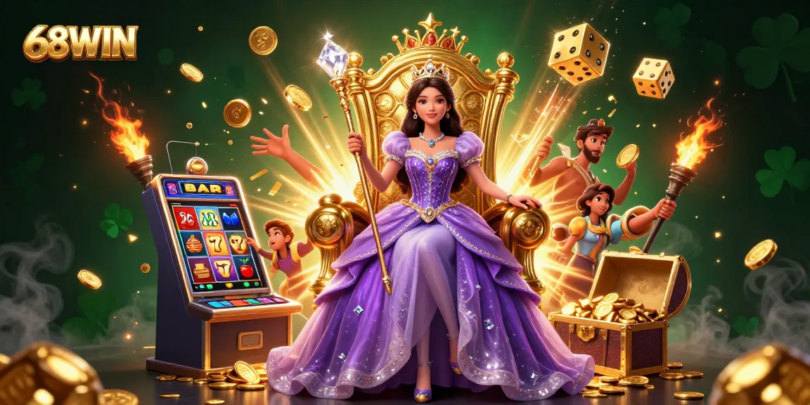 Experience the excitement of slots and casino games at 68WIN, with vibrant characters and stunning graphics.