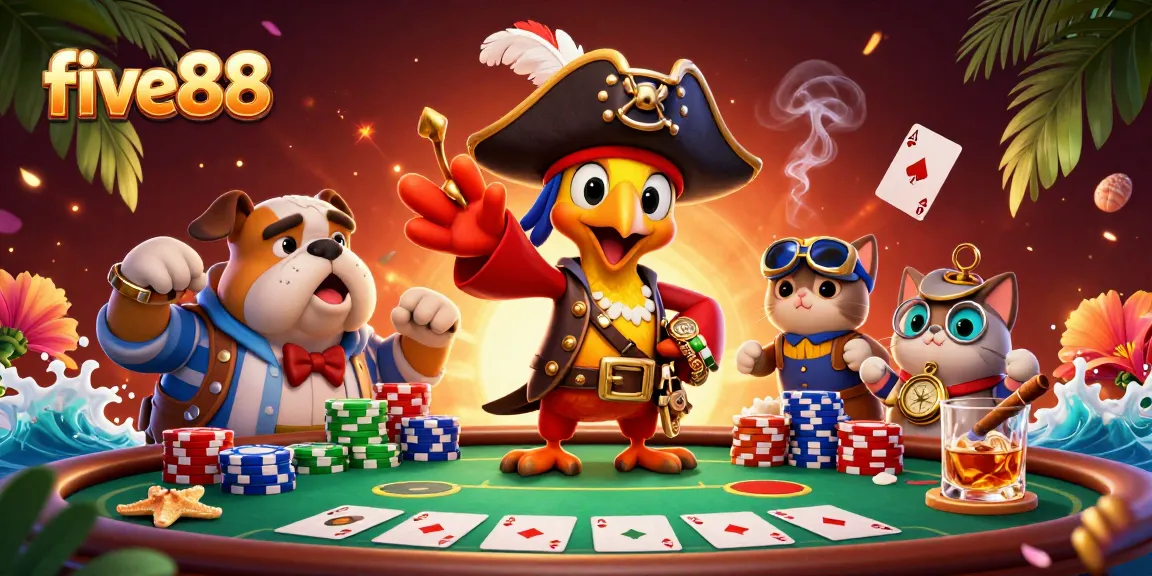 Experience thrilling poker action with five88’s vibrant pirate scene full of excitement.
