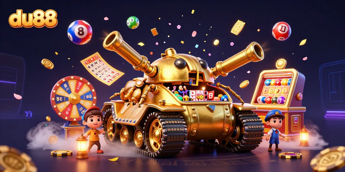 Experience exciting wins at du88 with a vibrant casino scene featuring dynamic lottery elements.