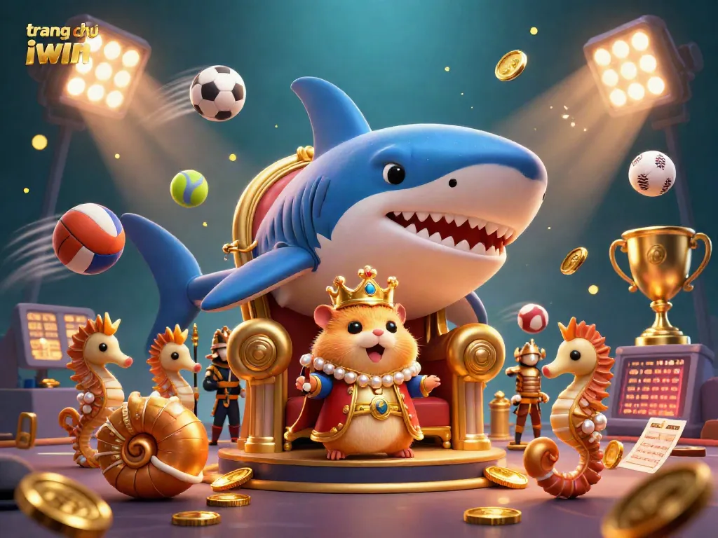 Betting on sports and games at trang chủ iwin with vibrant characters and energetic elements in 3D illustration.