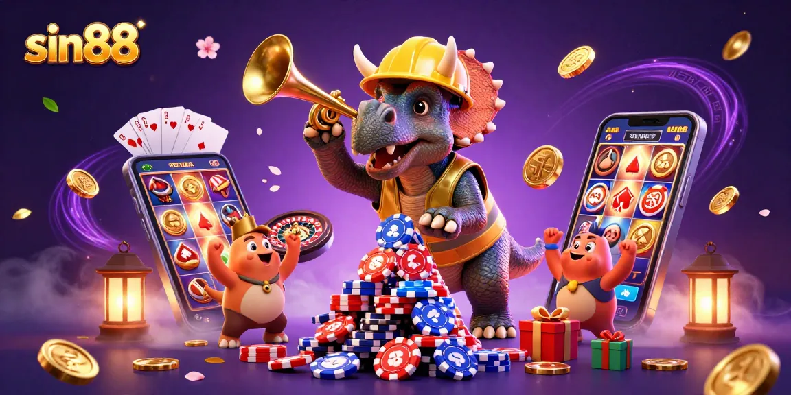 Experience the thrill of sin88 with vibrant casino action featuring cheerful characters.