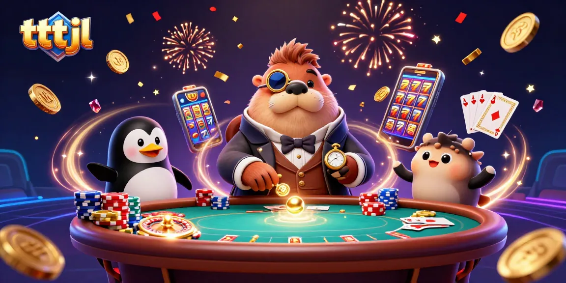 Experience the thrilling underwater poker scene with tttjl's vibrant characters and dynamic casino elements.