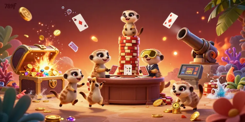Experience thrilling casino action with meerkats in the exciting world of 789f, packed with vibrant game elements.