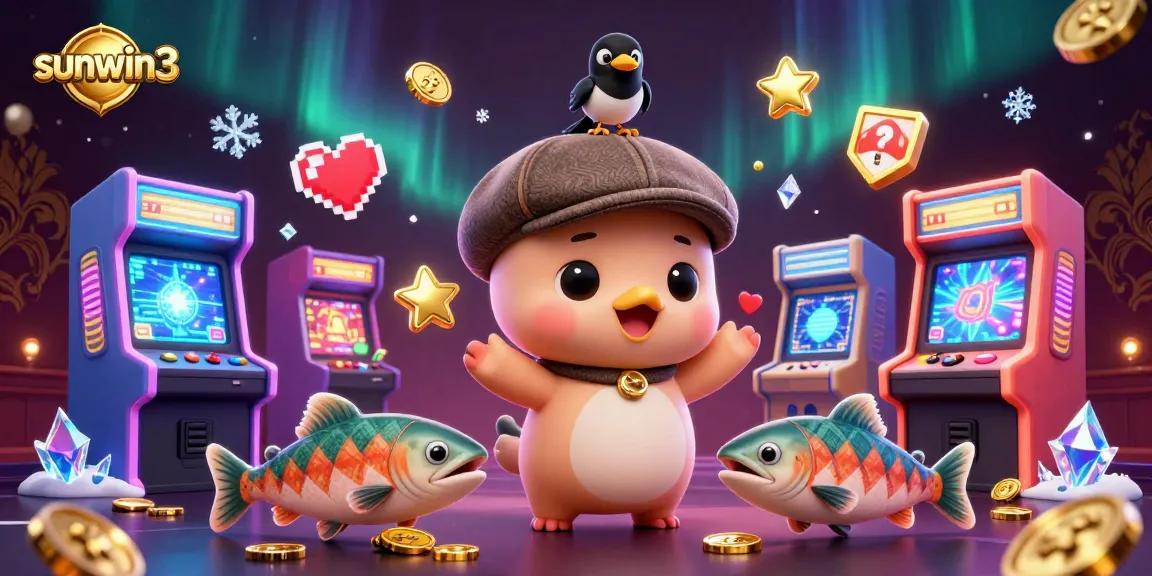 Experience thrilling gameplay with sunwin3's cartoon characters amidst colorful arcade elements!