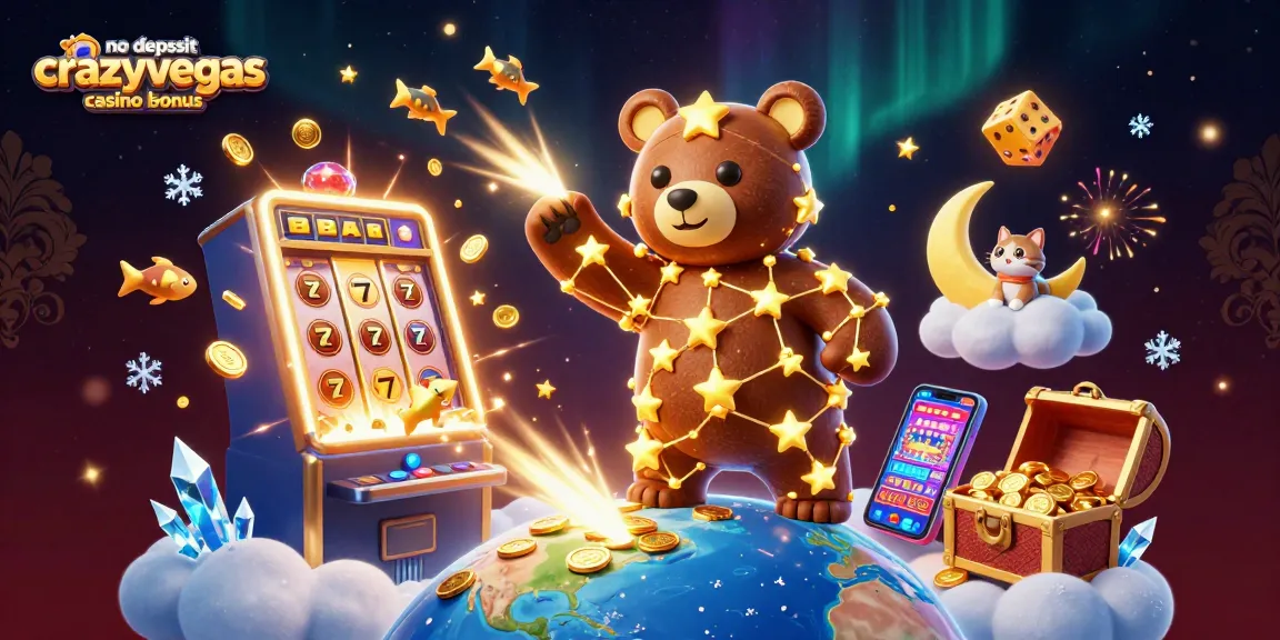 Experience the excitement of the no deposit crazyvegas casino bonus with a vibrant 3D illustration bursting with action.