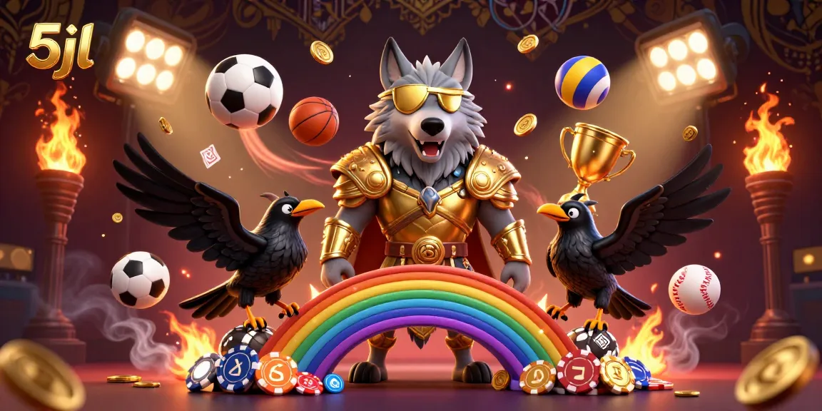 Engage with the explosive 5jl scene showcasing Odin and his ravens amidst a vibrant casino adventure.