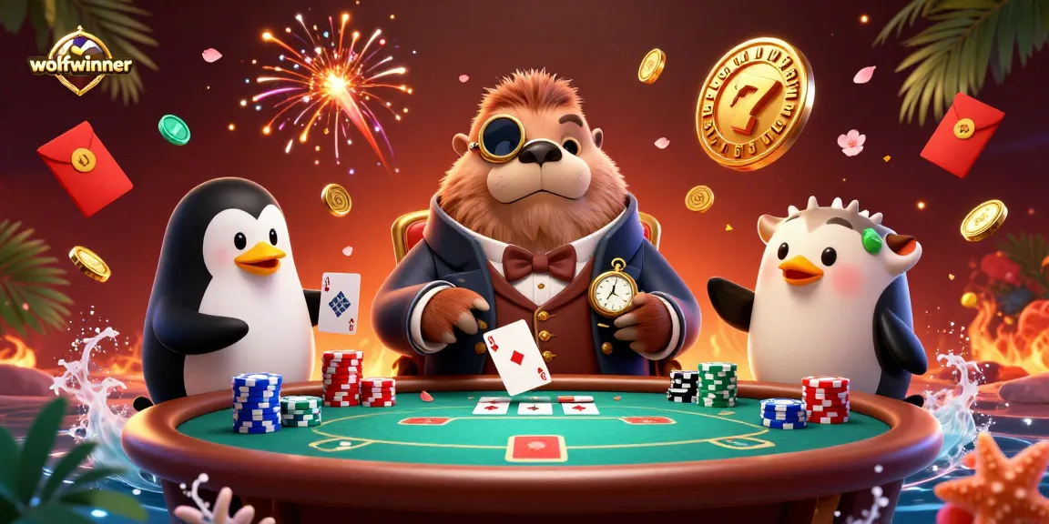 Experience the thrill of poker at wolfwinner with this vivid illustration showcasing dynamic gameplay.